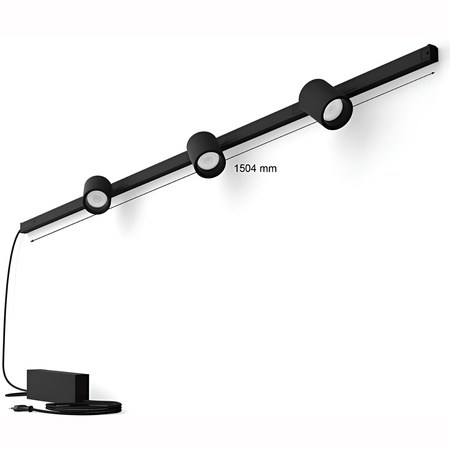 Perifo Lighting Rail Kit 1,5m + 3x LED-Strahler 15,9W CCT RGB Philips HUE Bluetooth Schwarz