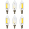 6x LED Lampen E14, Kerzenform Lampe B35 7W = 60W 806lm 360° 4000K neutral Glühfaden LUMILED