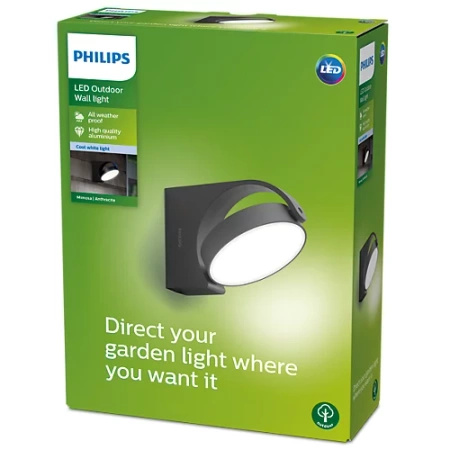 Gartenleuchte LED Wandleuchte MIMOZA myGarden 7W 4000K IP44 Beweglich Anthrazit PHILIPS