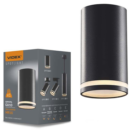 Aufbauleuchte Deckenleuchte LED Tube GU10 Schwarz VIDEOX