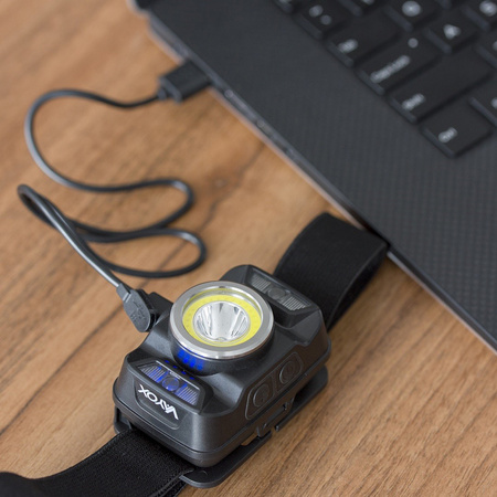 Wiederaufladbare LED-Stirnlampe mit Bewegungssensor XTE 5W + COB 10W VA0025 VAYOX