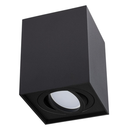 Halogen-Aufbauleuchte GU10, Aufbauspot 115mm beweglich Quadrat Tube Schwarz AMAT-L LUMILED