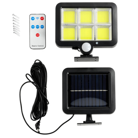 LED-Flutlicht Outdoor Solar 2W lm 6000K Kalt mit Bewegungs- und Dämmerungssensor IP44 Schwarz Prisma Kobi