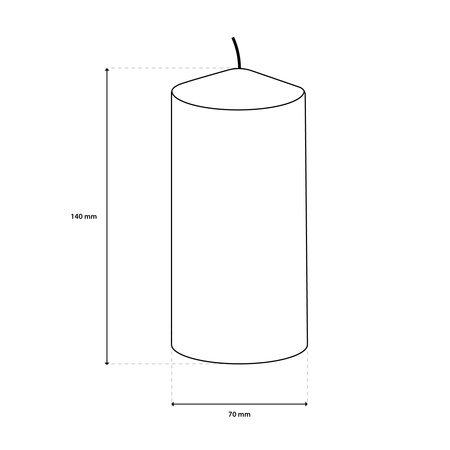 Traditionelle Zylinderkerze 14cm Weiß