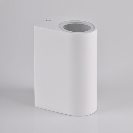 Außenwandleuchte oben unten mit LED 2x GU10 BOSTON GOLDLUX (Polux) ALUMINIUM Weiß oval