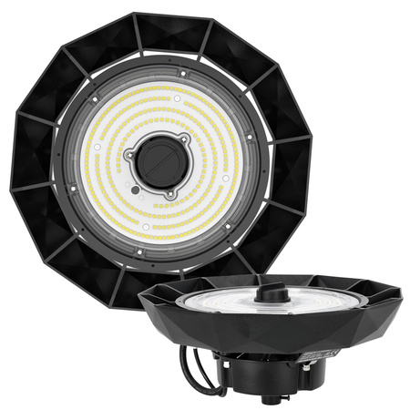 Industrieleuchte LED High Bay 150W 27000lm 4000K Neutral Schwarz IP65 IK09 Anica Pro Kobi