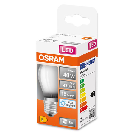 E27 P45 LED Lampen 4W = 40W 470lm 6500K Kalt 300° OSRAM STAR Filament