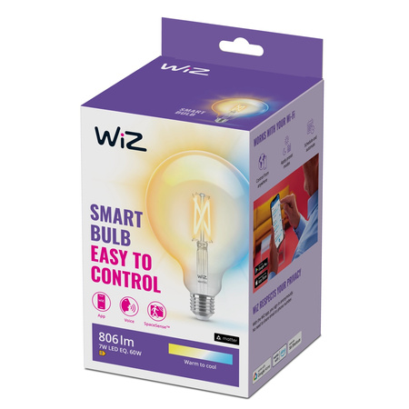 LED-Lampe E27 G125 7W = 60W 2700-6500K FILAMENT SMART WiFi WiZ