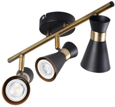 MILENO Deckenleuchte 3xGU10 Schwarz Gold 53cm Kanlux