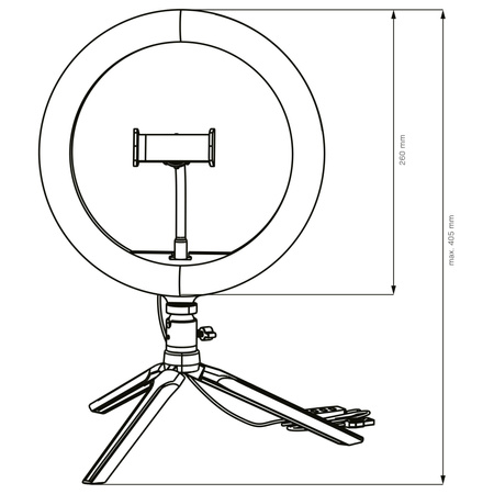 LED Tischlampe 10W 240lm 2700-4000-6500K Warm 360° Schwarz Dimmbar SELFIE Sanico Goldlux