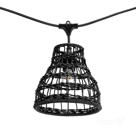 Lampenschirm für Girlanden Set CRETE LS R2 Schwarz Metall 5 Stück Kobi