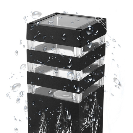 Gartenlampe für den Außenbereich E27 Schwarzer Pfosten quadratisch 50 cm