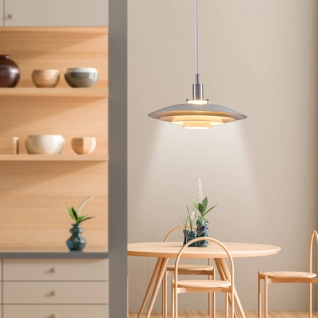 Decke Hängelampe E27 Weiß Chrom Taylor Sanico Goldlux