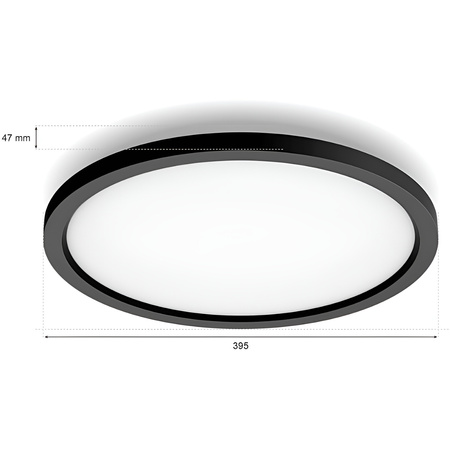 LED-Anbaupanel Aurelle Schwarz 21W CCT PHILIPS HUE Bluetooth + Dimmerschalter