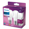 Set mit 2x LED-Glühbirne E27 A60 8,5W = 75W 1055lm 4000K Neutralfaden milchig PHILIPS