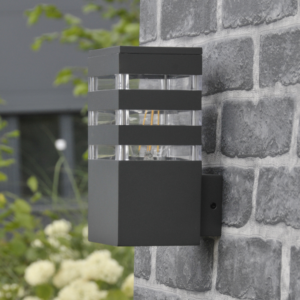 Garten-Wandleuchte gerade LED-Fassadenleuchte E27 TEKSAS graphit GOLDLUX (Polux)