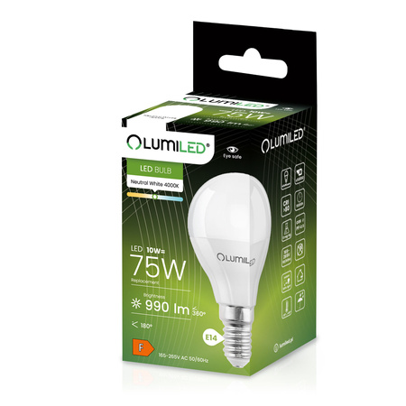 6x LED Lampen E14, Glühbirne P45 Kugeln 10W = 75W 990lm 180° 4000K neutral LUMILED