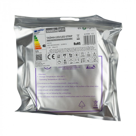 LED-Streifen SMD 2835 10.8W/m 500lm/m 60LED/m 24V 4000K Neutral IP20 Rolle 5m Ecolight