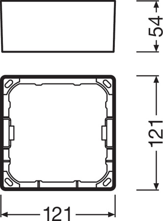 Rahmen zur Aufbaumontage von DOWNLIGHT Slim SQ105 LEDVANCE Leuchten