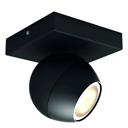Spot Buckram LED Wandleuchte Schwarz 5W CCT PHILIPS HUE Bluetooth + Dimmerschalter