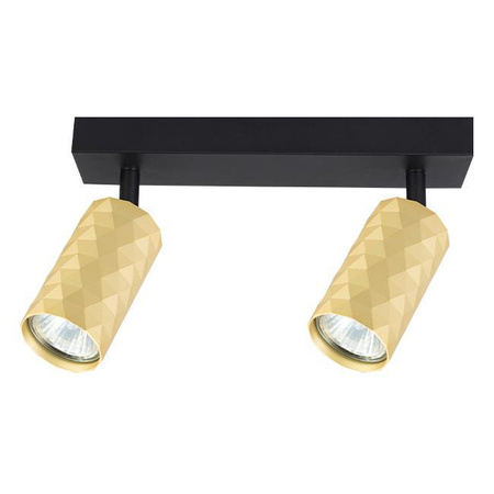 Spot Tuba Reflektor Halogen Deckenleuchte 2x GU10 Moving Black Gold Glamour Masterled