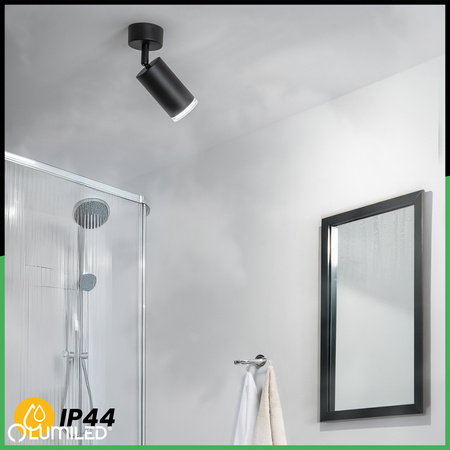 Wandleuchte LED Spot GU10 IP44 ADERO Schwarz Lumiled Wandleuchte