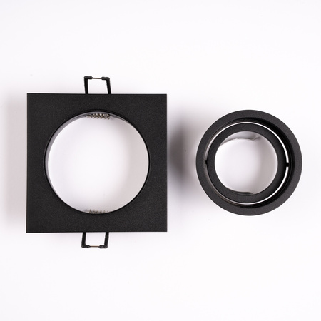 Einbaustrahler GU10, MR16 Einbauspot HALOGEN Quadrat beweglich Schwarz CASSIO LUMILED