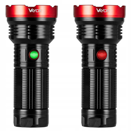 LED Pro Taktische Taschenlampe Wiederaufladbarer Suchscheinwerfer USB-C 20W 2000lm IPX5 VAYOX