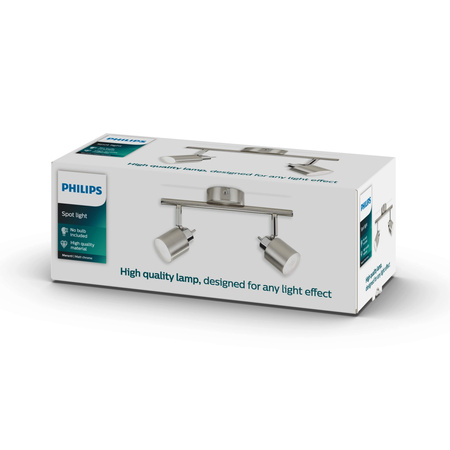 MERANTI Deckenleuchte 2x GU10 Wandmontage Reflektor beweglich Satin PHILIPS