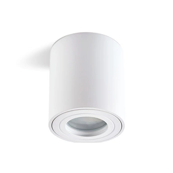 Aufputz-HALOGEN-Wasserdichtes Aluminium-SPOT-TUBE 95 mm IP44 Weiß AQUARIUS RUND Kobi