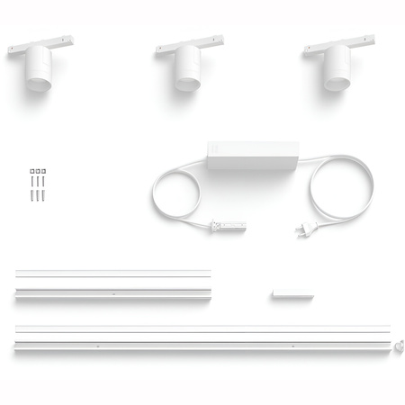 Perifo Lighting Rail Kit 1,5m + 3x LED-Strahler 15,9W CCT RGB Philips HUE Bluetooth Weiß