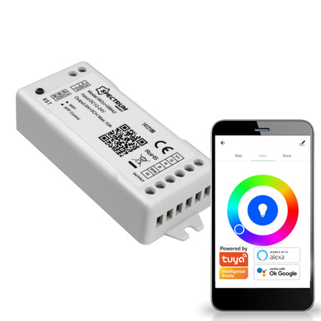 STEUERGERÄT für TUYA WiFi LED-Streifen 12/24V DC 120W 240W RGBW+CCT Dimmbar SPECTRUM