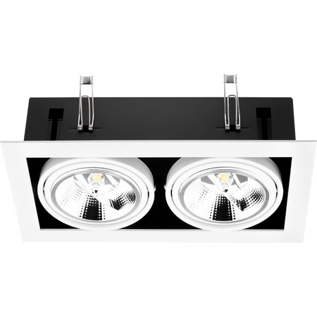 Einbaustrahler 2x GU10, ES111 Einbauspot HALOGEN Rechteck beweglich Weiß CANIS LUMILED