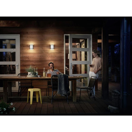 PYTHON 3.8W 2700K warm IP44 Silber PHILIPS Garten LED Wandlampe