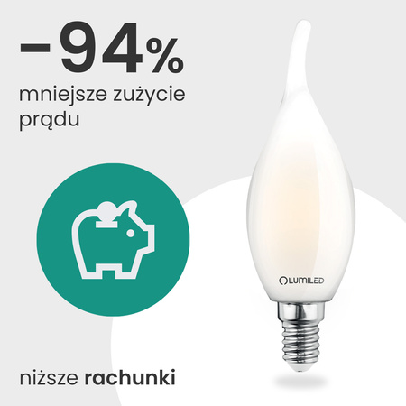LED-Lampe E14 Kerze BA35 2,2W 470lm = 40W 2700K warmweiß 360° Filament Energieklasse A LUMILED