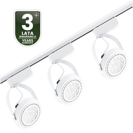 1.5m Stromschiene + 3x Schienenstrahler GU10 AR111 Weiß VICTUS LUMILED