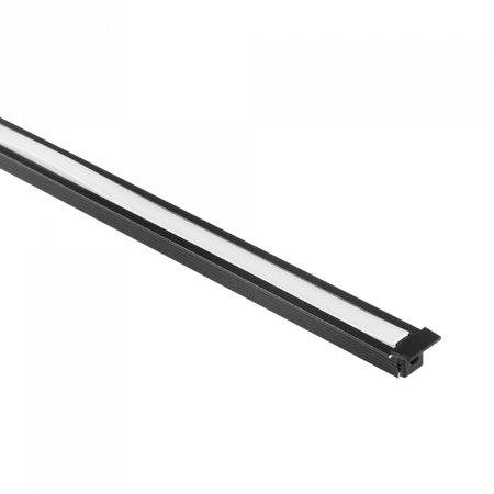 Unterputz-Aluminium-LED-Profil Schwarz 2m mit Milchglasschirm für LED-Streifen + Kappen Ecolight PW-Serie