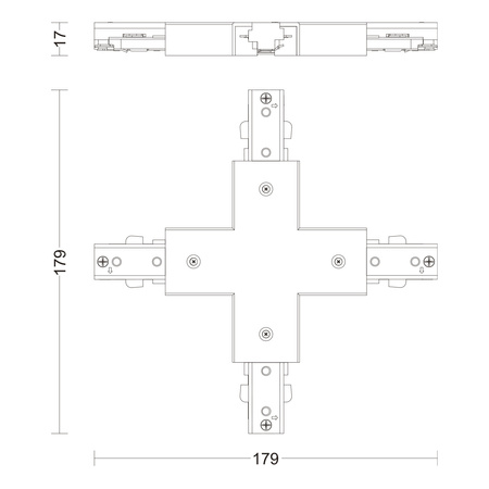 Kreuzverbinder Typ X Verbinder für LED-Beleuchtungssammelschienen einphasig schwarz EasyLink Philip