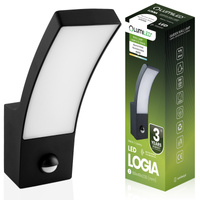 LED-Außenwandleuchte 10W, Fassadenleuchte mit Bewegungsmelder IP44 4000K Schwarz LOGIA LUMILED