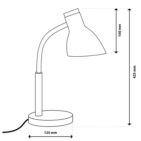 Schreibtischlampe Schule Zeichentisch Dekorativ E27 NIKO Schwarz Lumiled
