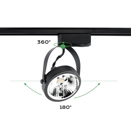 1m Stromschiene + 2x Schienenstrahler GU10 AR111 Schwarz VICTUS LUMILED