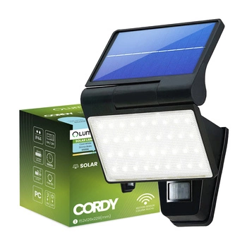 LED-Strahler, Solar-LED-Flutlicht IP44 6500K mit Bewegungs- und Dämmerungssensor CORDY LUMILED