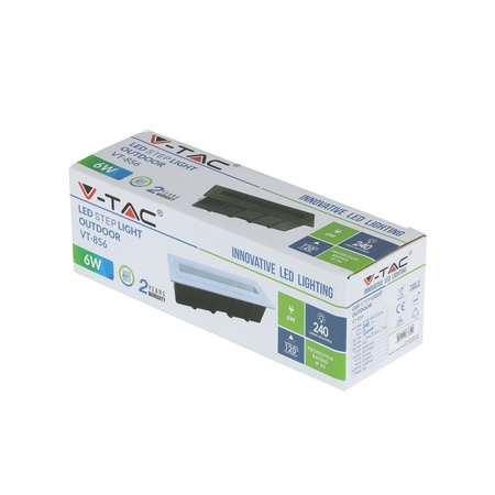 LED-Treppenleuchte 6W 4000 K rechteckige schwarze Stufenleuchte VT-856 V-TAC