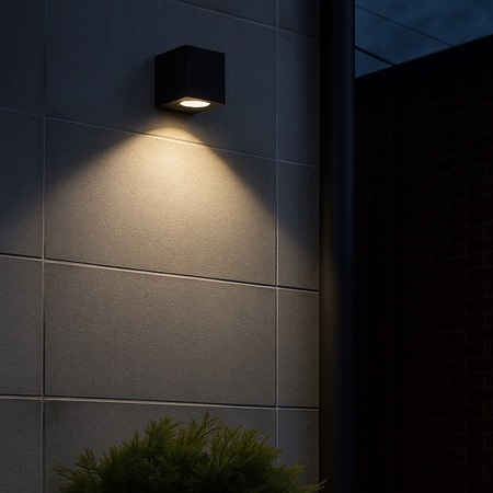 Garten Lampe Außenfassade Wandlampe GU10 Schwarz IP44 Lidia Masterled