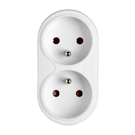 Elektrischer Netzverteiler Double 2x 2P+0 Dieb 2 Steckdosen mit Erde VAYOX