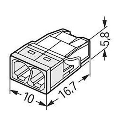 100x WAGO 2273-202 Quick Connect Installationsverbinder für DRAHT 2x0,5-2,5mm