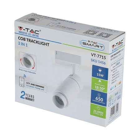 LED 15W CCT SMART Reflektor-Schienenleuchte Weiß VT-7715 V-TAC