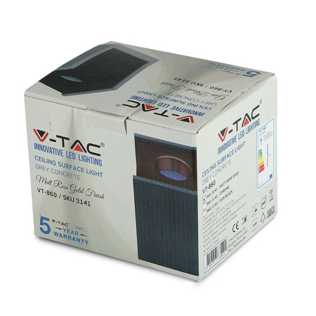 Spot-Deckenleuchte GU10 quadratisch Grau/Roségold VT-860 V-TAC – 5 Jahre Garantie