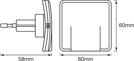 LED ORIENTIERUNG LUNETTA SLIM Nachtlicht Weiß 0.30W 3lm 3000K IP20 Ledvance
