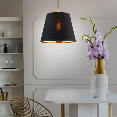 Decke Hängelampe E27 Schwarz Gold ELENA Sanico Goldlux